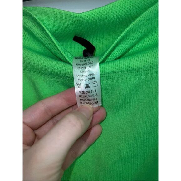 Neon Green Cropped Tights Legging S/M - Picture 4 of 6